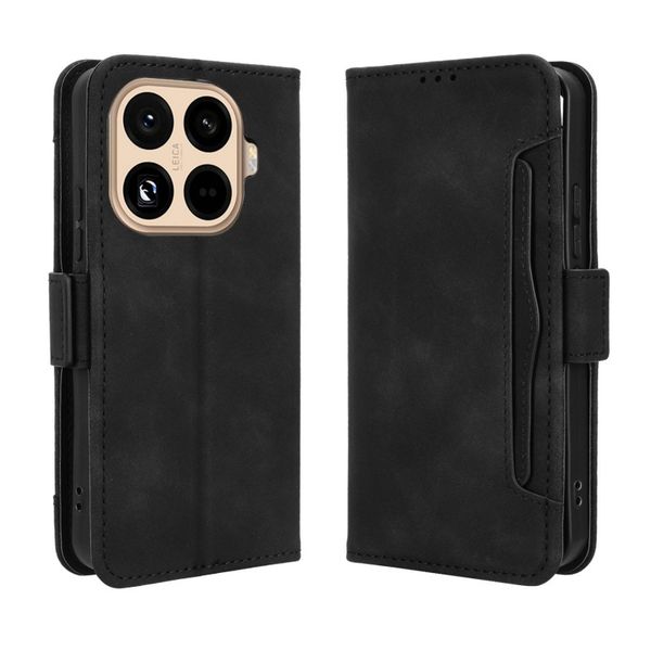 Multi Card Groove Leather Cover Compatible With Xiaomi Redmi Note 14 Pro Plus 5G