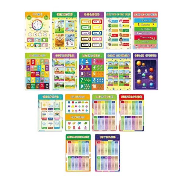 LANCI-16 Piece Educational Preschool Posters For Kids Classroom Decor