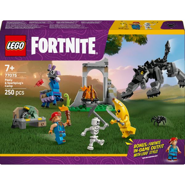 LEGO® Fortnite® Peely &amp; Sparkplug’s Camp Video Game Building Set 77075