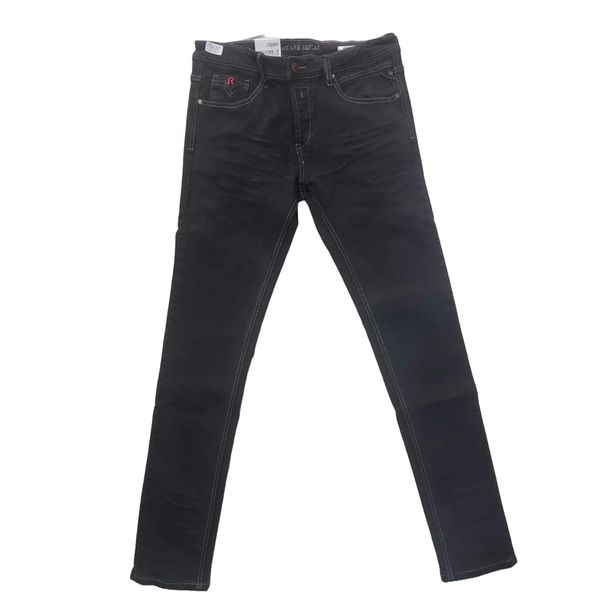 Replay Hyperflex Slim Skinny Jeans - Greyish Black
