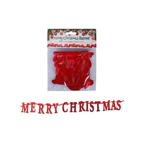 Pack of 4 Merry Christmas Decorative Banners