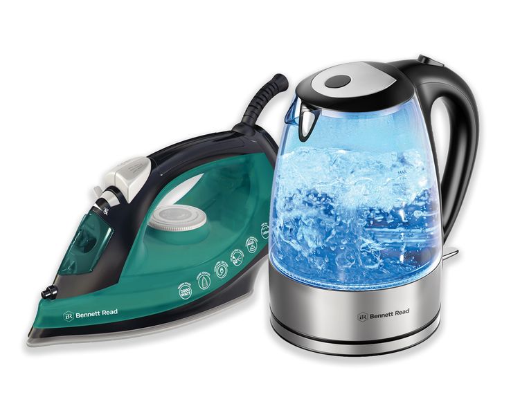 Bennett Read 1.7L Classique Glass Kettle &amp; 2000W Steam Iron