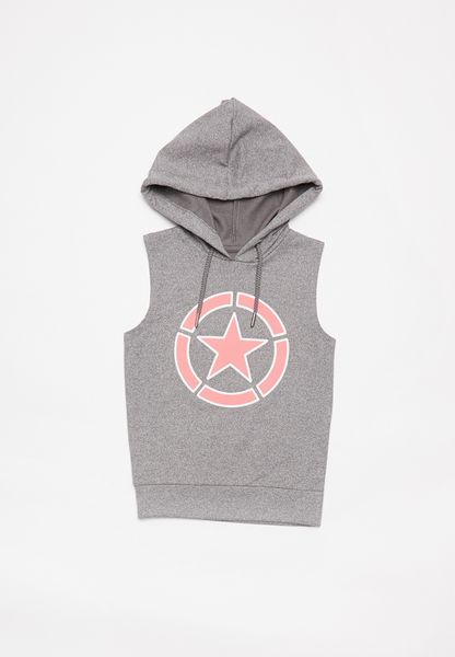 Kid's JEEP Sleeveless pullover hoodie - grey