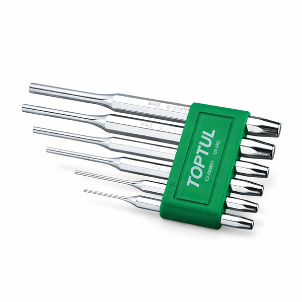 TOPTUL 6PCS Pin Punch Set - Chrome Molybdenum Steel Punch Tools