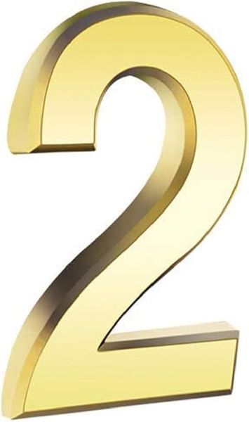 2 House Number Gold Shinning