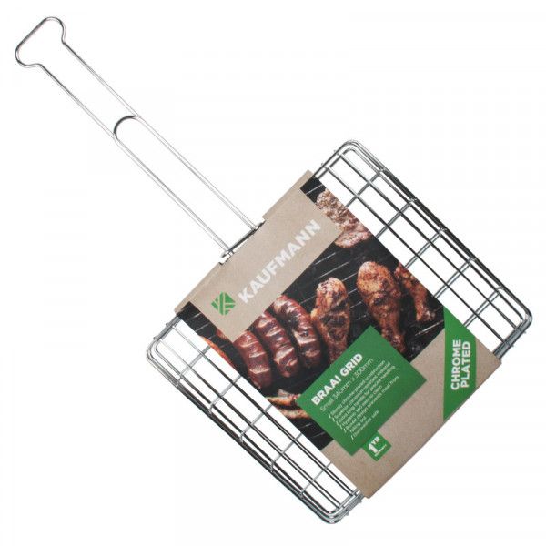Kaufmann Braai Grid Chr/Plated Box Sml 34cmx30cm