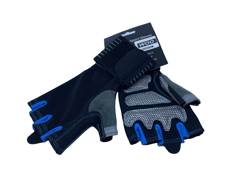 Woo Gym &amp; Cycling Half Finger Fitness Gloves - L