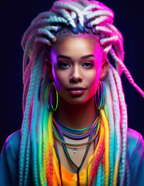Canvas Wall Art Home Decor - Rainbow dreadlocks