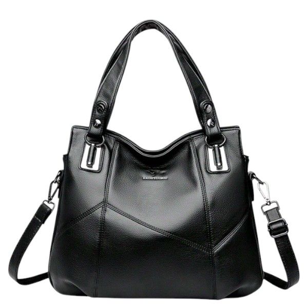 Kaidifeiniroo - Classic Black PU Leather Handbag for Women - Black