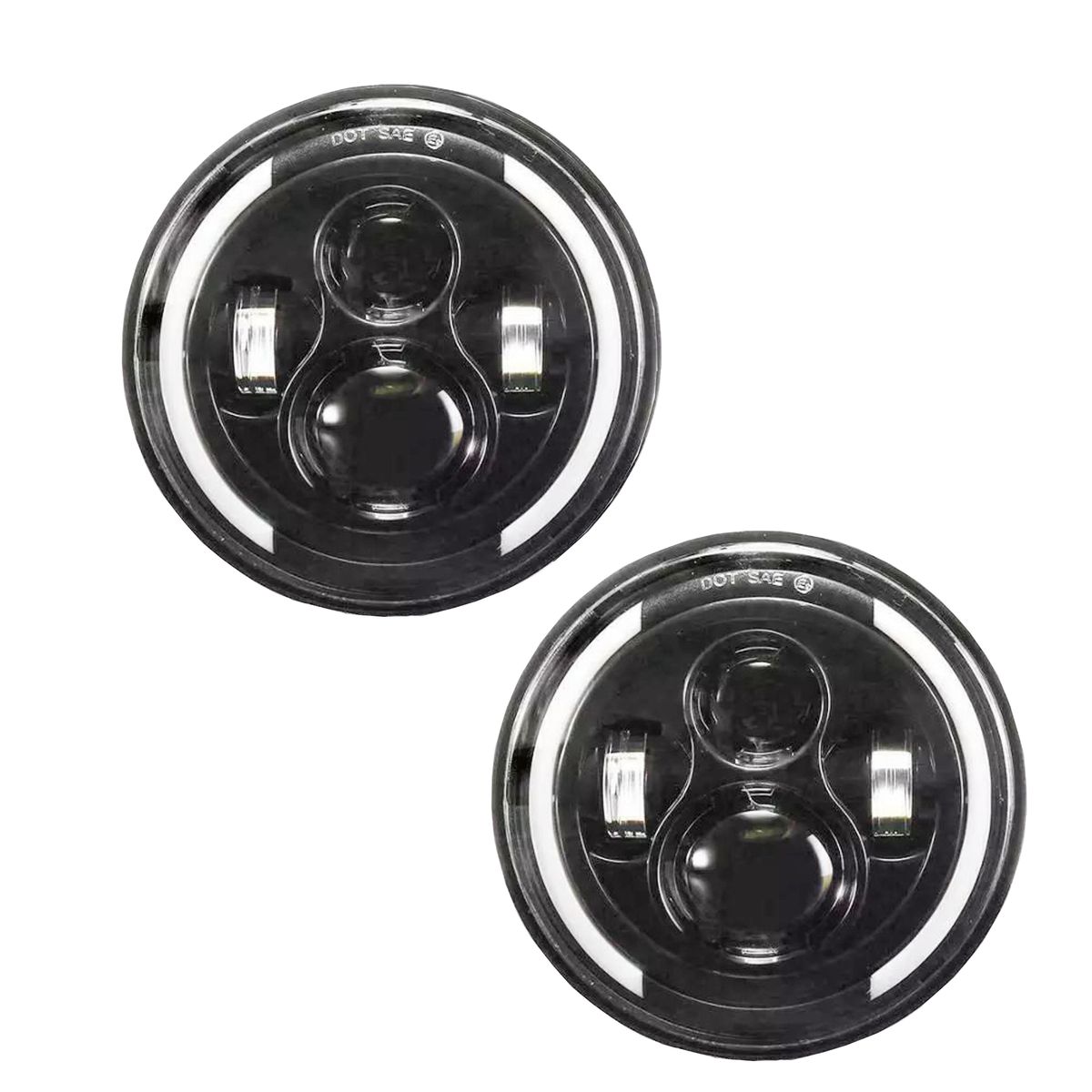 2 VW Jeep 7 Inch 50W 6500K 6000LM Cree LED Headlight With DRL