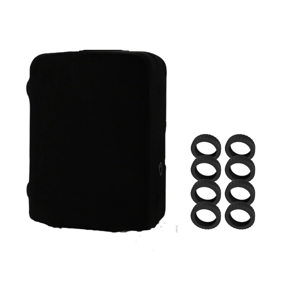 Luggage Suitcase Protector And 8 Pcs Luggage Wheel Covers Black For 27-28"