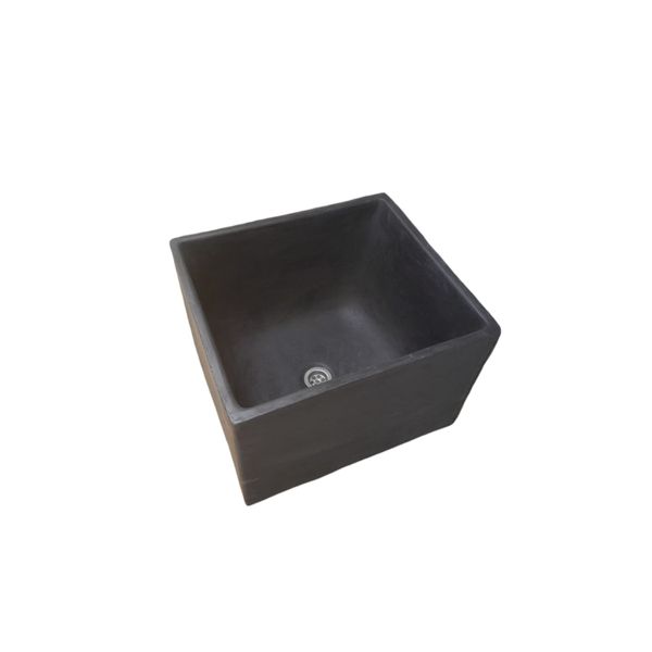 Large Black Square Concrete Basin (45 X 40x 31cm High) Ready To Install