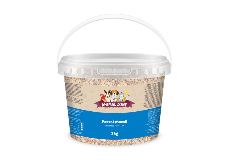 Animal Zone Parrot Food Muesli Value Tub - 3kg