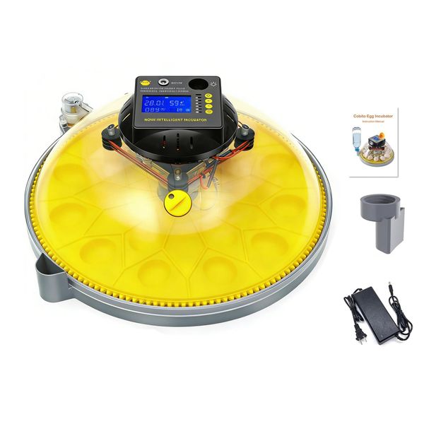 12Eggs Incubator with Temperature and Humidity Display-Dual Power/360 View