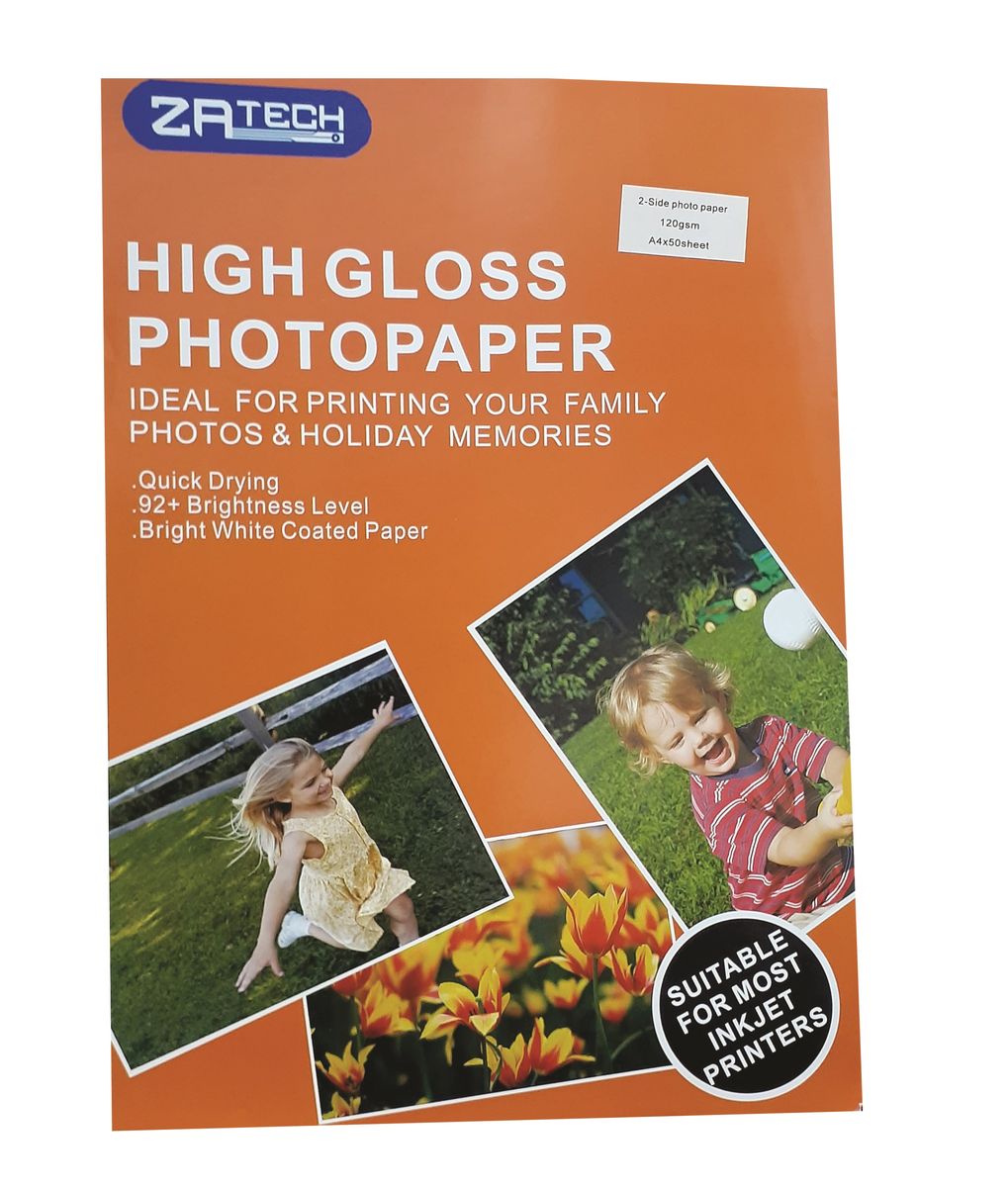 ZATECH A4 2 Side High Gloss Photo Paper 120GSM (A4 x 50 Sheet) Shop