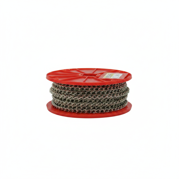 KRAFFT Nickel-Plated Twist Link Chain 1.2mm x 30m for Crafting &amp; Securing