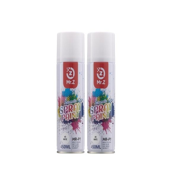 2 Pack Mr. Z Automatic White Spray Paint - 450ml