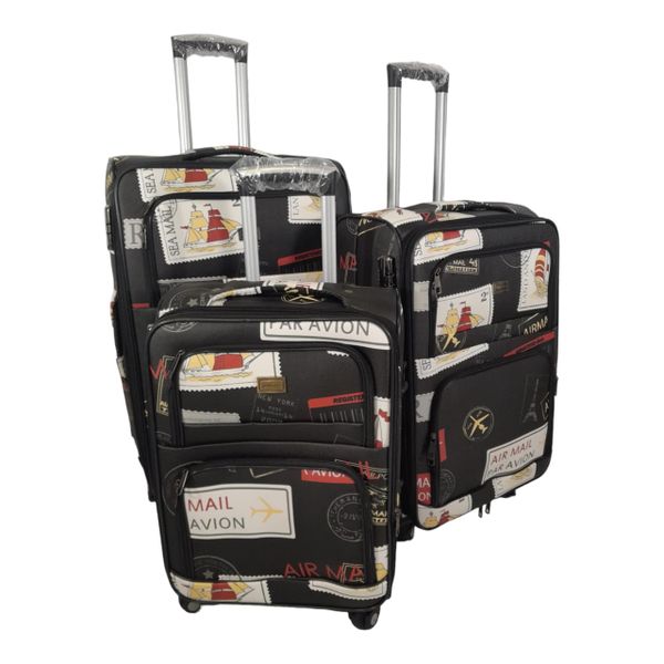Stylish Luggage Bag - PU Leather Travel Suitcases - Boat - Set of 3