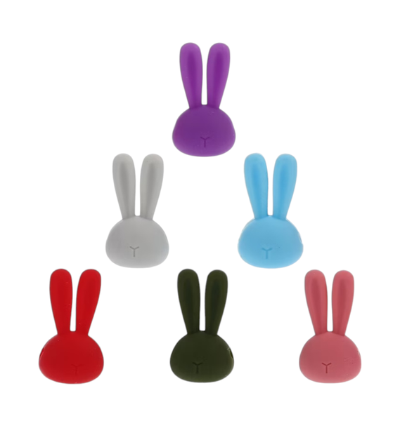 Silicone Wine Glass Marker Set of 6 - Bunny