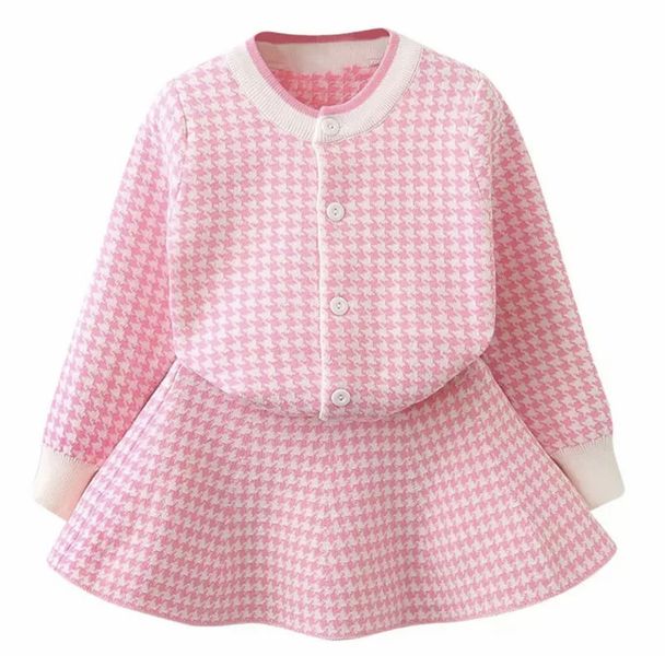 Winter Pink Plaid Check Girls Dress