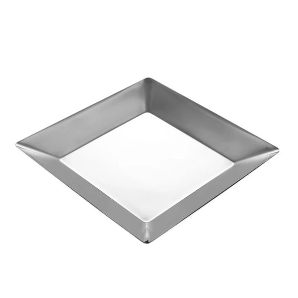 Square Stainless Steel Braai Pan Solid Base 45x45x3.3 cm - Silver