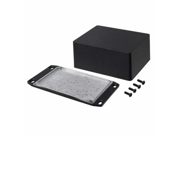 1590CFLBK Diecast Aluminium Flanged Enclosure 119×94×56mm Black IP54