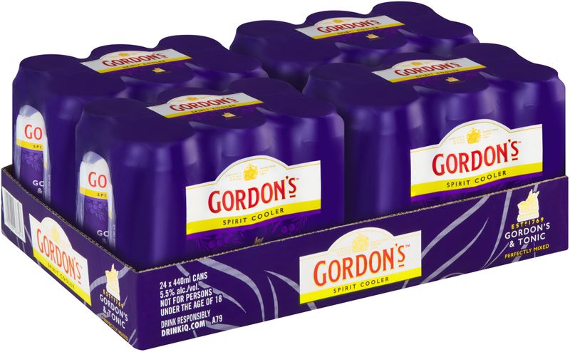 Gordon's London Dry Premium Spirit Cooler and Tonic - 24 x 440ml Cans