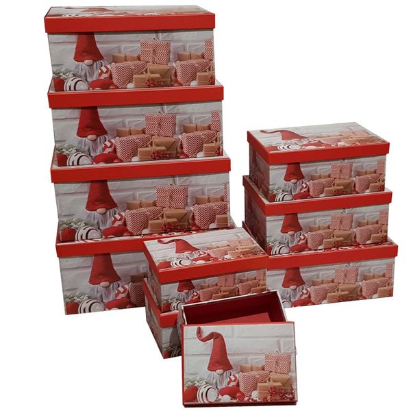 Christmas Santa Gnome Decorations Gift Box Set of 10 Boxes - Chomsky