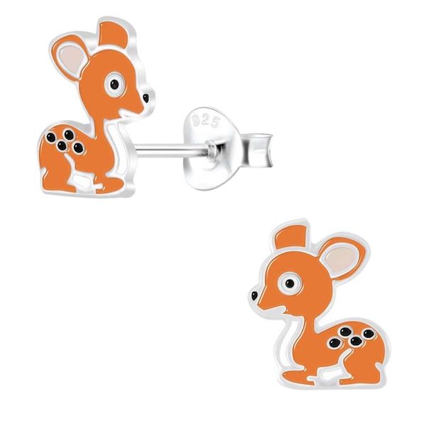Cute Deer Enamel and Sterling silver Earrings