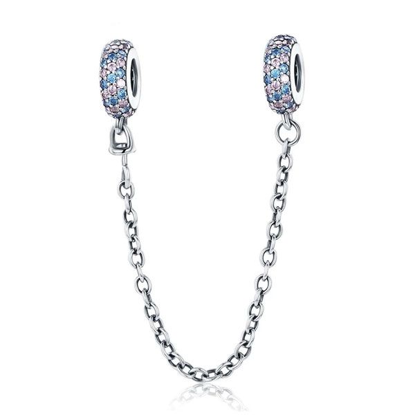 Pink and Blue Mosaic Safety Chain