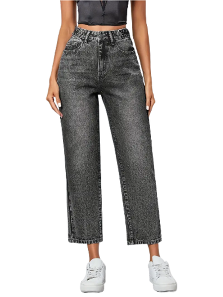 Secret Shield-Plain Washed Grey Straight Leg Regular Fit Denim Pants