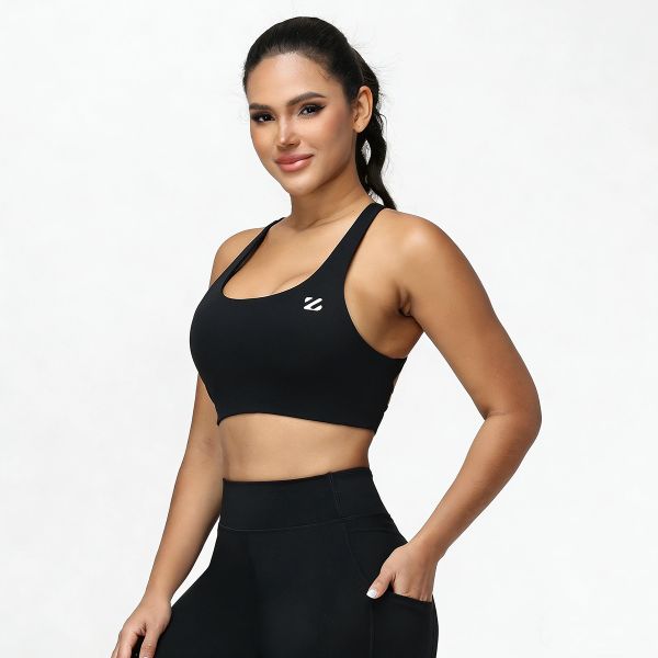 High-Support Running Sports Bra - Breathable, Open Back, Matching Set Ready