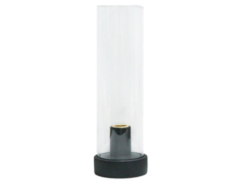 Round Candle Holder Cement Base with Glass Cover 9x9x29cm