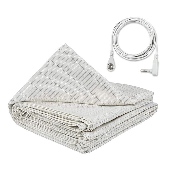 27X52Inch Grounding Sheet Conductive Silver Fiber Material Us Plug