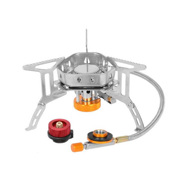 Glamping- Portable Folding Windproof Camping Gas Stove + Butane Gas Adapter