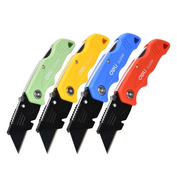 Deli - Folding Utility Knife Set - Box Cutters with 10 Blades - 4-Pack