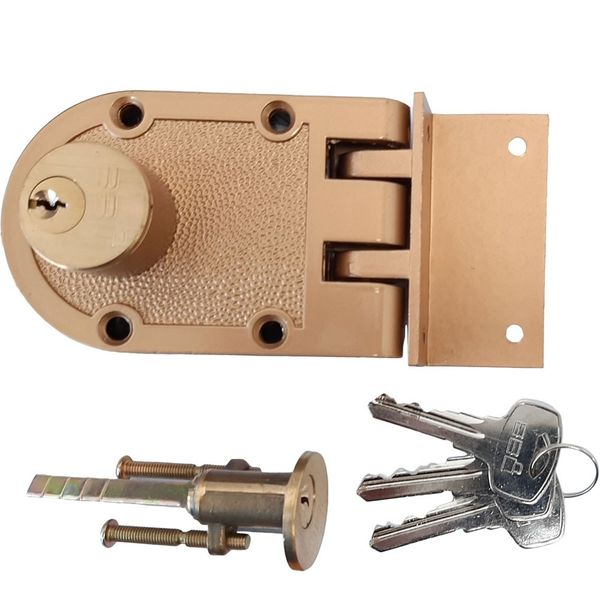 BBL Jimmy Proof Night Latch Double Cylinder Brass