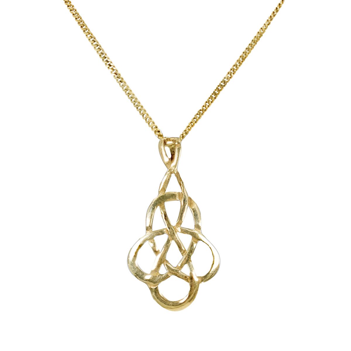 9ct Yellow Gold Openwork Infinity Pattern Pendant on 9ct Yellow Gold ...