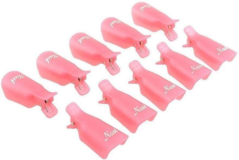 10Pcs Nail Cap Clips UV Gel Polish Remover Wrap Plastic (Parallel Import)
