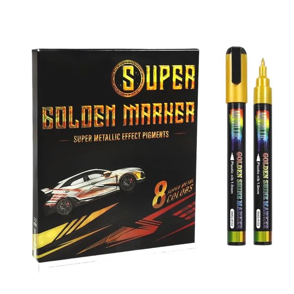 8 Color Super Metallic Shine Acrylic Markers Pen