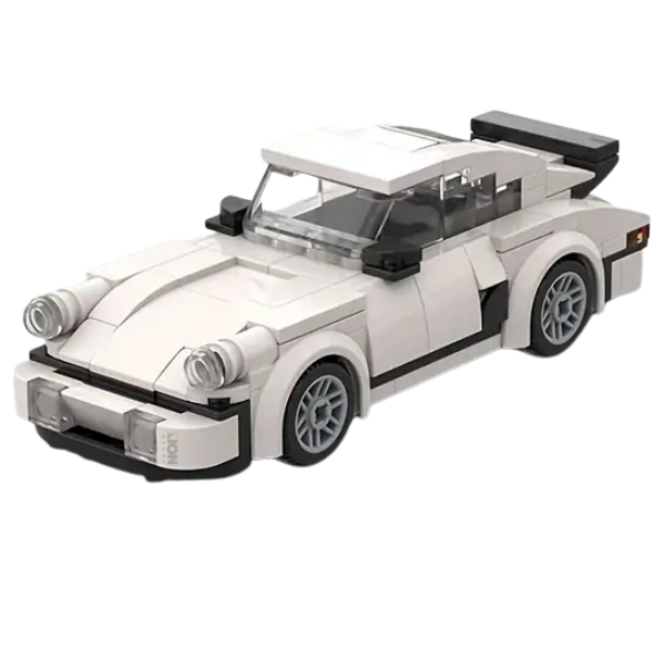 LH DIY Race Car 3D Building Blocks Porsche Model - 196 Pcs White