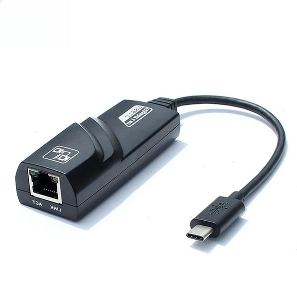 USB-C to RJ45 Gigabit Ethernet Adapter Type-C Devices Black 1-Pack