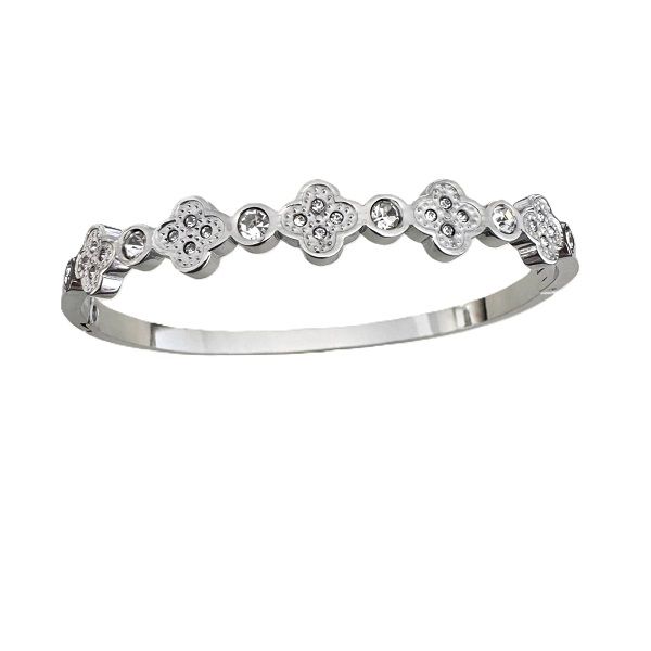 Clover Shaped Bracelet And Bangle Gold Plated Lucky Four Leaf Clover
