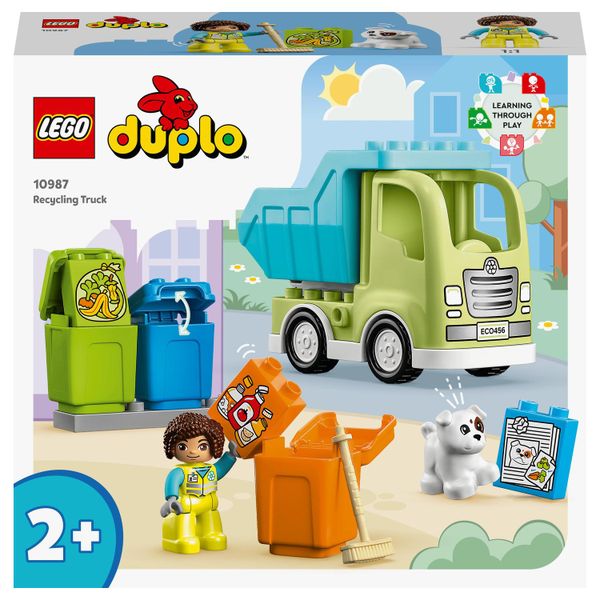 LEGO® DUPLO® Town Recycling Truck 10987 Building Toy Cars; Educational Toys for Toddlers (15 Pieces)