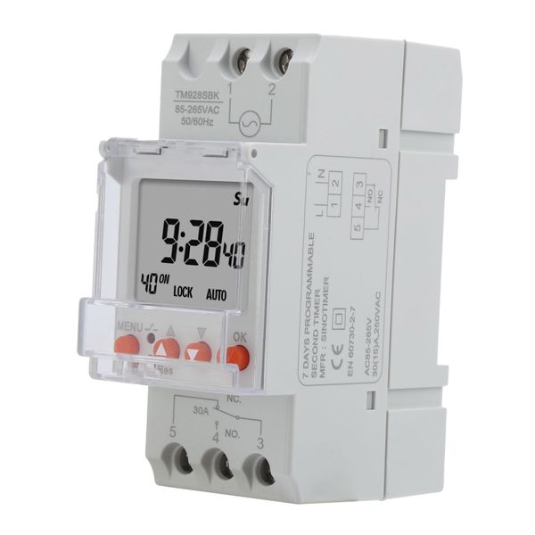 Digital DIN Rail Timer Switch with Display for Smart Home Control