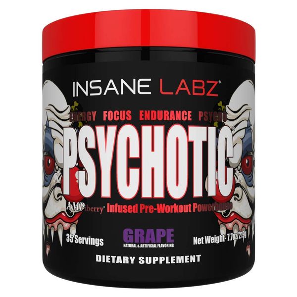 Insane Labz Psychotic Pre-Workout Powder Grape - 219g