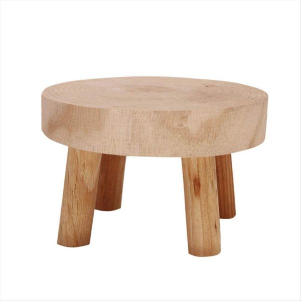Mini Wooden Stool Display Plant Stand Decorative Wood Plant Stool M