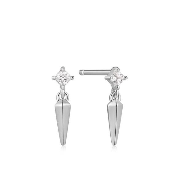 Ania Haie Sparkle Spike Stud Earrings - Silver