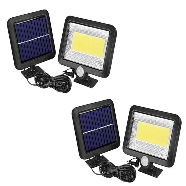 Set Of 2 Solar Powered Sensor COB Light With Remote Control FA-BK128- 1COB