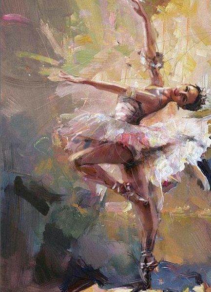 Diamond Painting Round DIY Kit_30cm x 40cm–Ballerina Illustration MP130 ...